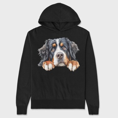 Berneese Mountain Peeking Face, Hanorac Oversize Barbati (Unisex)