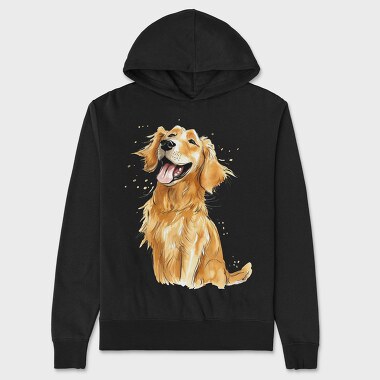 Golden Smiling Friend, Hanorac Oversize Barbati (Unisex)