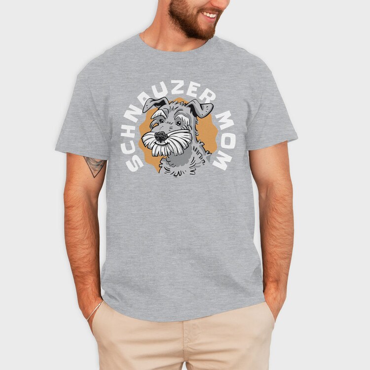 Schnauzer Dog Portrait, Tricou Barbati (Unisex)