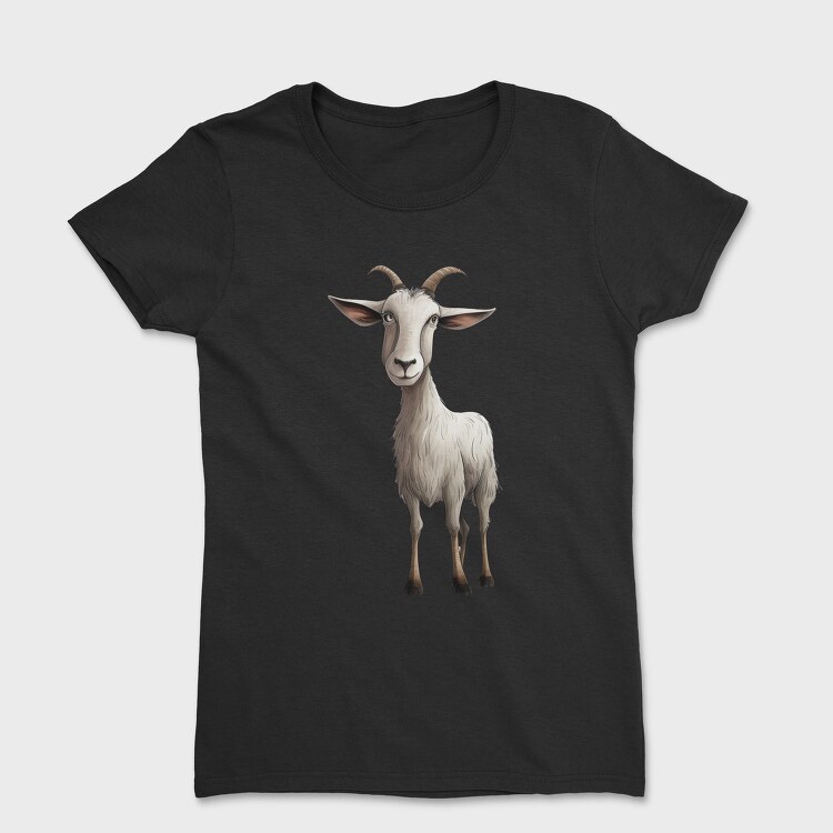 Goat Cartoon Minimalist, Tricou Femei