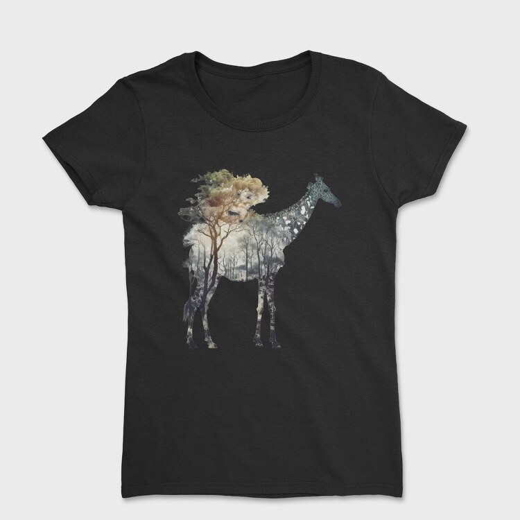 Giraffe Forest Silhouette, Tricou Femei
