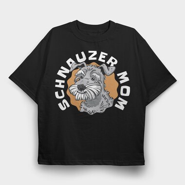 Schnauzer Dog Portrait, Tricou Oversize Barbati (Unisex)