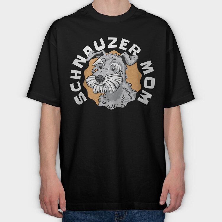 Schnauzer Dog Portrait, Tricou Oversize Barbati (Unisex)