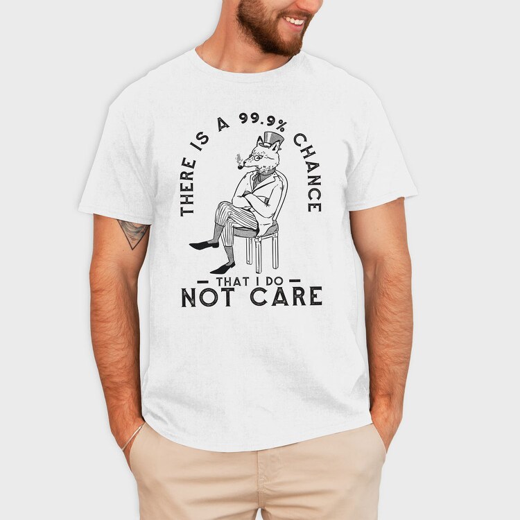 Sarcastic Fox I Don T Care, Tricou Barbati (Unisex)