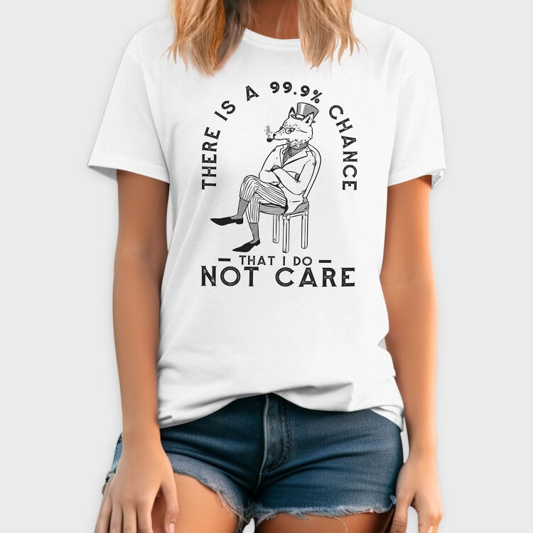 Sarcastic Fox I Don T Care, Tricou Barbati (Unisex)