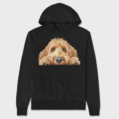 Goldendoodle Face Clipart, Hanorac Oversize Barbati (Unisex)