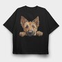 Berner Shepherd Peeking, Tricou Oversize Barbati (Unisex)