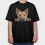 Berner Shepherd Peeking, Tricou Oversize Barbati (Unisex)