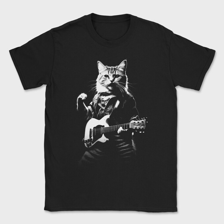 Guitar Cat, Tricou Barbati (Unisex)
