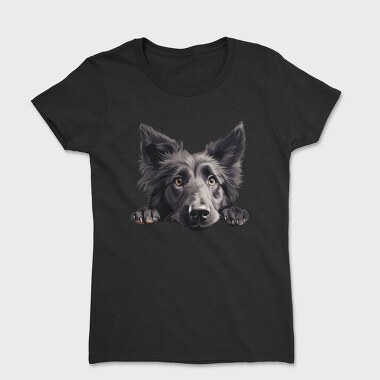 Belgian Sheepdog Peeking, Tricou Femei