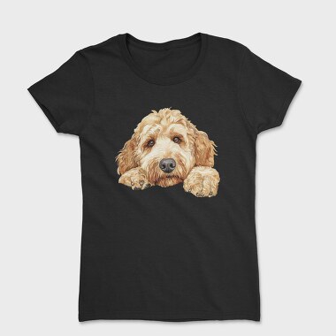 Goldendoodle Peeking Face, Tricou Femei