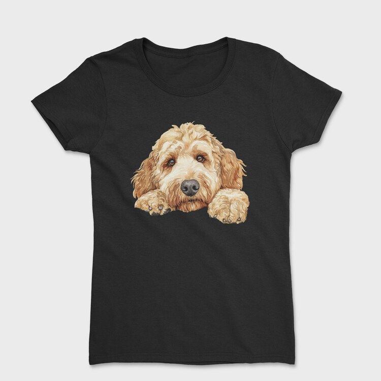 Goldendoodle Peeking Face, Tricou Femei