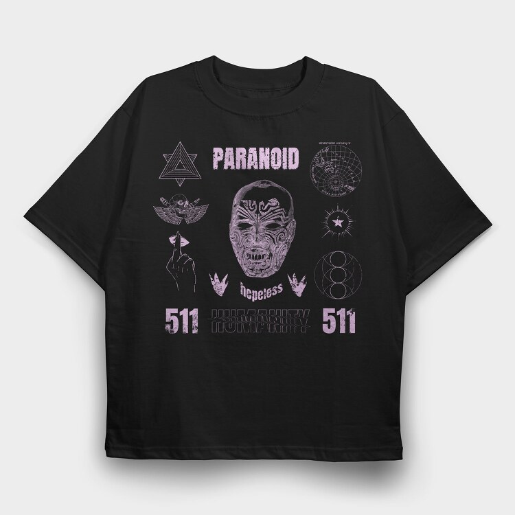 Grounge Paranoid, Tricou Oversize Barbati (Unisex)