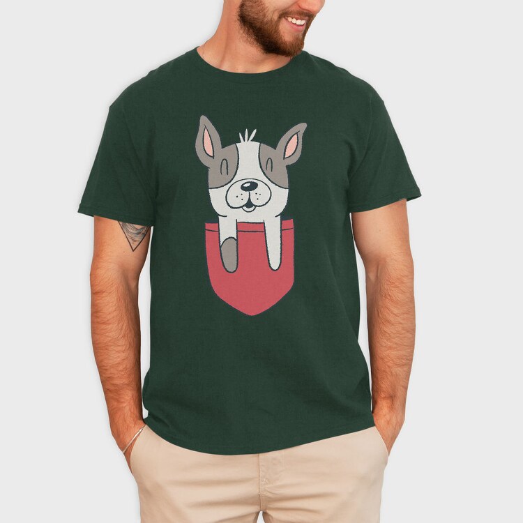 French Bulldog Pocket, Tricou Barbati (Unisex)