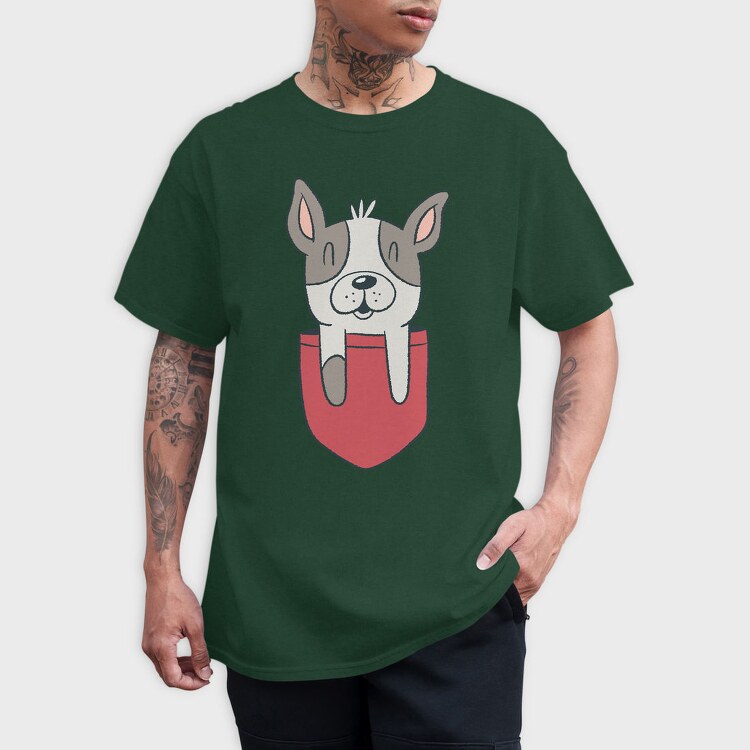French Bulldog Pocket, Tricou Barbati (Unisex)