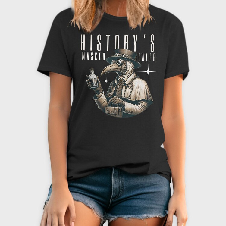 Steampunk Plague Mask Pest, Tricou Barbati (Unisex)