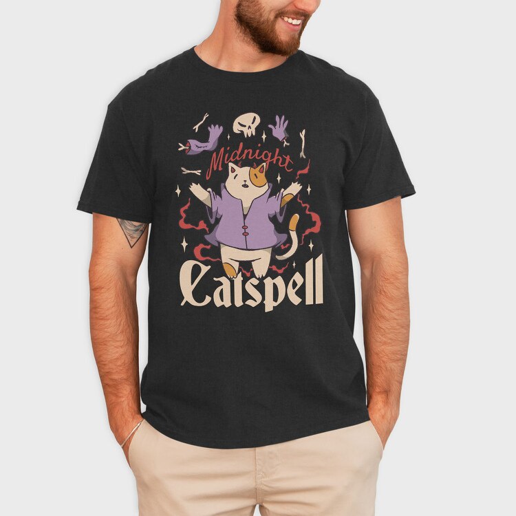 Satanic Cat Animal Magic Ritual Cute Goth 01, Tricou Barbati (Unisex)
