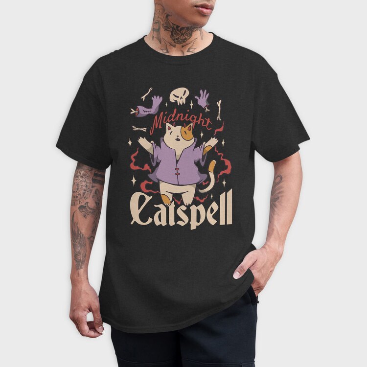 Satanic Cat Animal Magic Ritual Cute Goth 01, Tricou Barbati (Unisex)