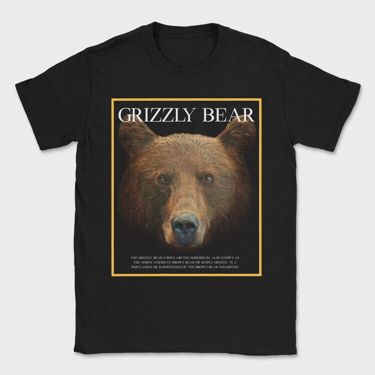 Grizzly Bear Face, Tricou Barbati (Unisex)