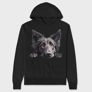 Belgian Sheepdog Peeking, Hanorac Oversize Barbati (Unisex)