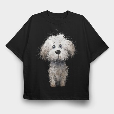 Bichon Frise Face, Tricou Oversize Barbati (Unisex)