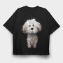 Bichon Frise Face, Tricou Oversize Barbati (Unisex)