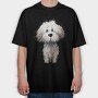 Bichon Frise Face, Tricou Oversize Barbati (Unisex)