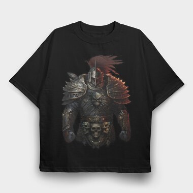 Grim Warrior Skull, Tricou Oversize Barbati (Unisex)