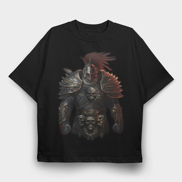 Grim Warrior Skull, Tricou Oversize Barbati (Unisex)