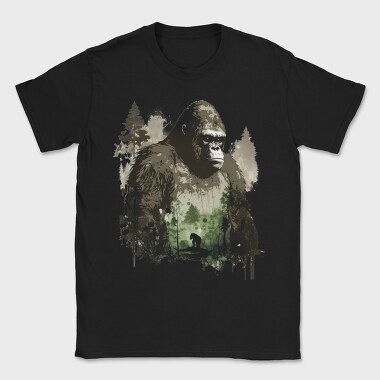 Gorilla Forest Doubleexposure, Tricou Barbati (Unisex)