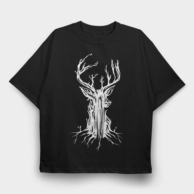 Deer Tree, Tricou Oversize Barbati (Unisex)