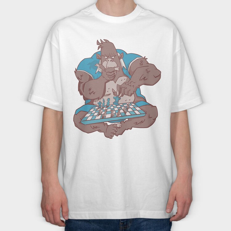 Gorilla Chess, Tricou Oversize Barbati (Unisex)