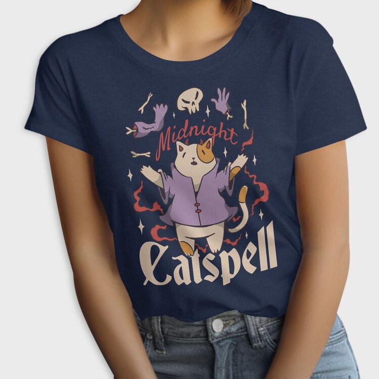 Satanic Cat Animal Magic Ritual Cute Goth 01, Tricou Femei