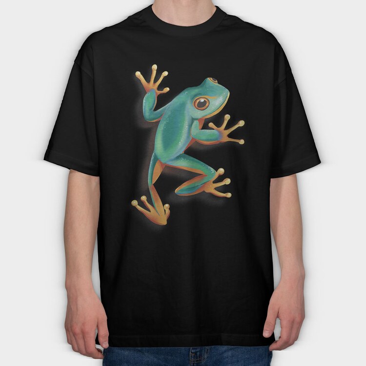 Green Frog Realistic, Tricou Oversize Barbati (Unisex)