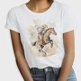 Cowboy Riding Horse Bucking, Tricou Femei