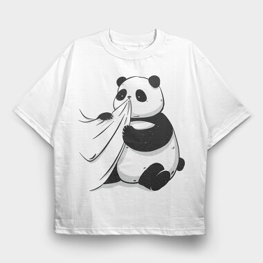 Panda Bear Animal Eating Shirt Cute, Tricou Oversize Barbati (Unisex)