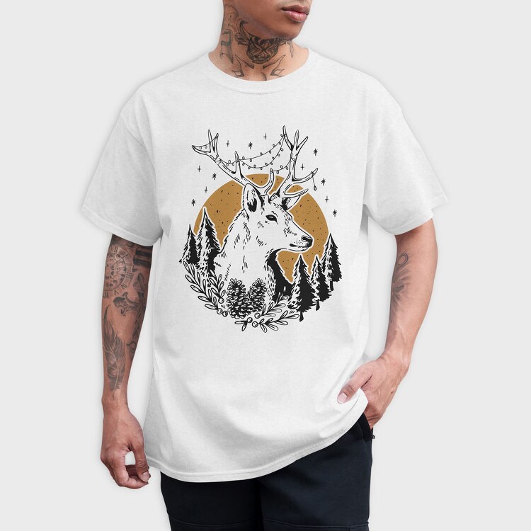 Deer Wild In Nature Christmas, Tricou Barbati (Unisex)