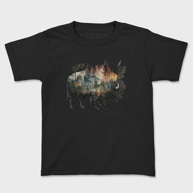 Bison Forest Silhouette, Tricou Copii