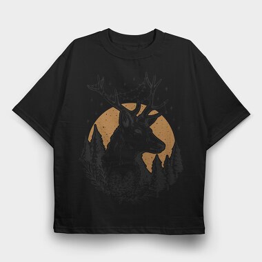 Deer Wild In Nature Christmas, Tricou Oversize Barbati (Unisex)
