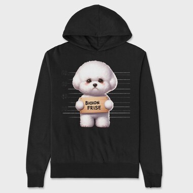 Bichon Frise Mugshot, Hanorac Oversize Barbati (Unisex)