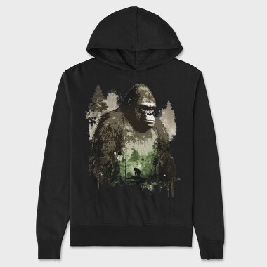 Gorilla Forest Doubleexposure, Hanorac Oversize Barbati (Unisex)