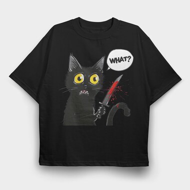 Black Cat Knife, Tricou Oversize Barbati (Unisex)