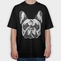 French Bulldog, Tricou Oversize Barbati (Unisex)
