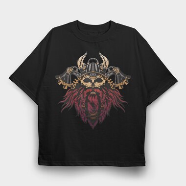 Steampunk Viking Skull, Tricou Oversize Barbati (Unisex)