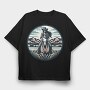 Cowgirl Riding Horse Scenic, Tricou Oversize Barbati (Unisex)