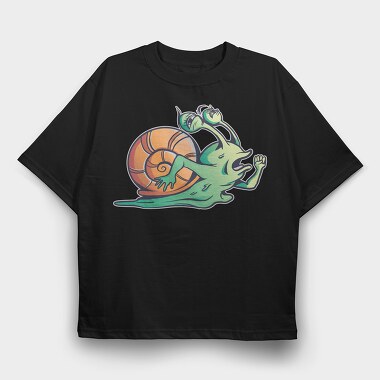 Exhausted Running Snail, Tricou Oversize Barbati (Unisex)
