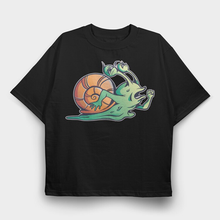Exhausted Running Snail, Tricou Oversize Barbati (Unisex)