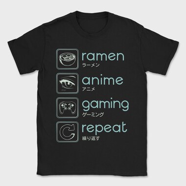 Anime And Gaming Routine Ramen Repeat, Tricou Barbati (Unisex)