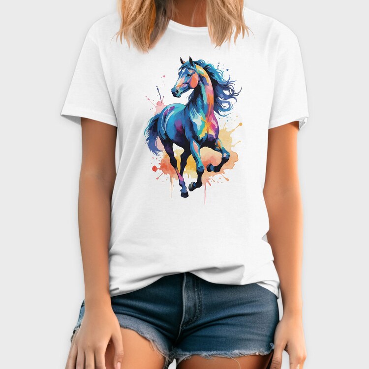 Eye Catching Watercolor Horse, Tricou Barbati (Unisex)