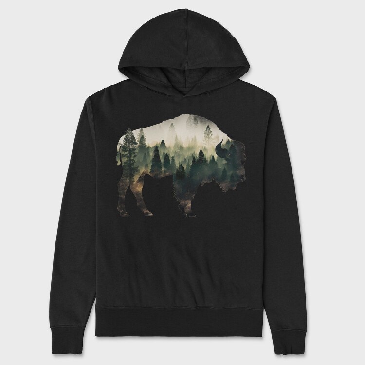 Bison Forest Symphony, Hanorac Oversize Barbati (Unisex)